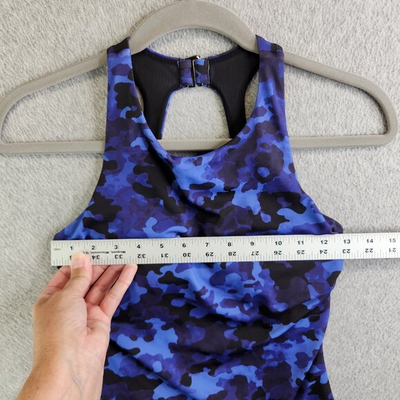 Athleta Tankini Womens 32 B/C Blue Camo Maldives Bra Cup Modest Swimsuit Top - Picture 13 of 16